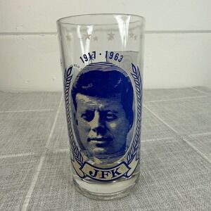 Commemorative President JOHN F KENNEDY JFK 1917-1963 Drinking Glass 12oz Tumbler